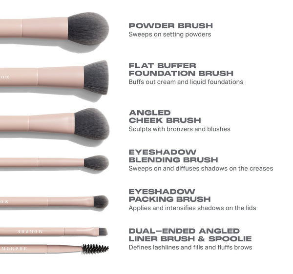 Travel Shaping Essentials Bamboo Charcoal Infused Brush Set
