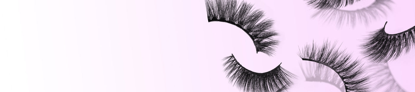 premium lashes on pink background